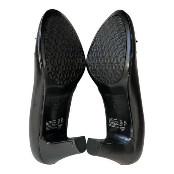 Predictions | Black Shiny Bow Closed Toe Dress Pump Heel Shoe 8.5 - Picture 7 of 10